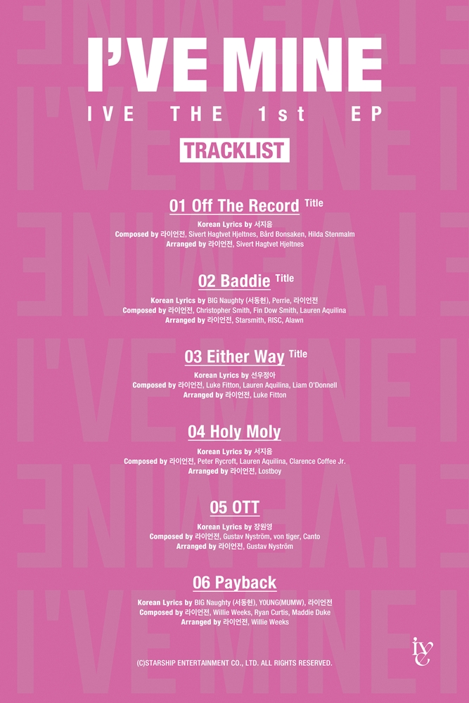 IVE MINE Tracklist